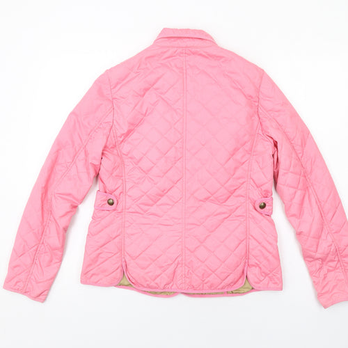 Globus Womens Pink Quilted Jacket Size 12 Snap