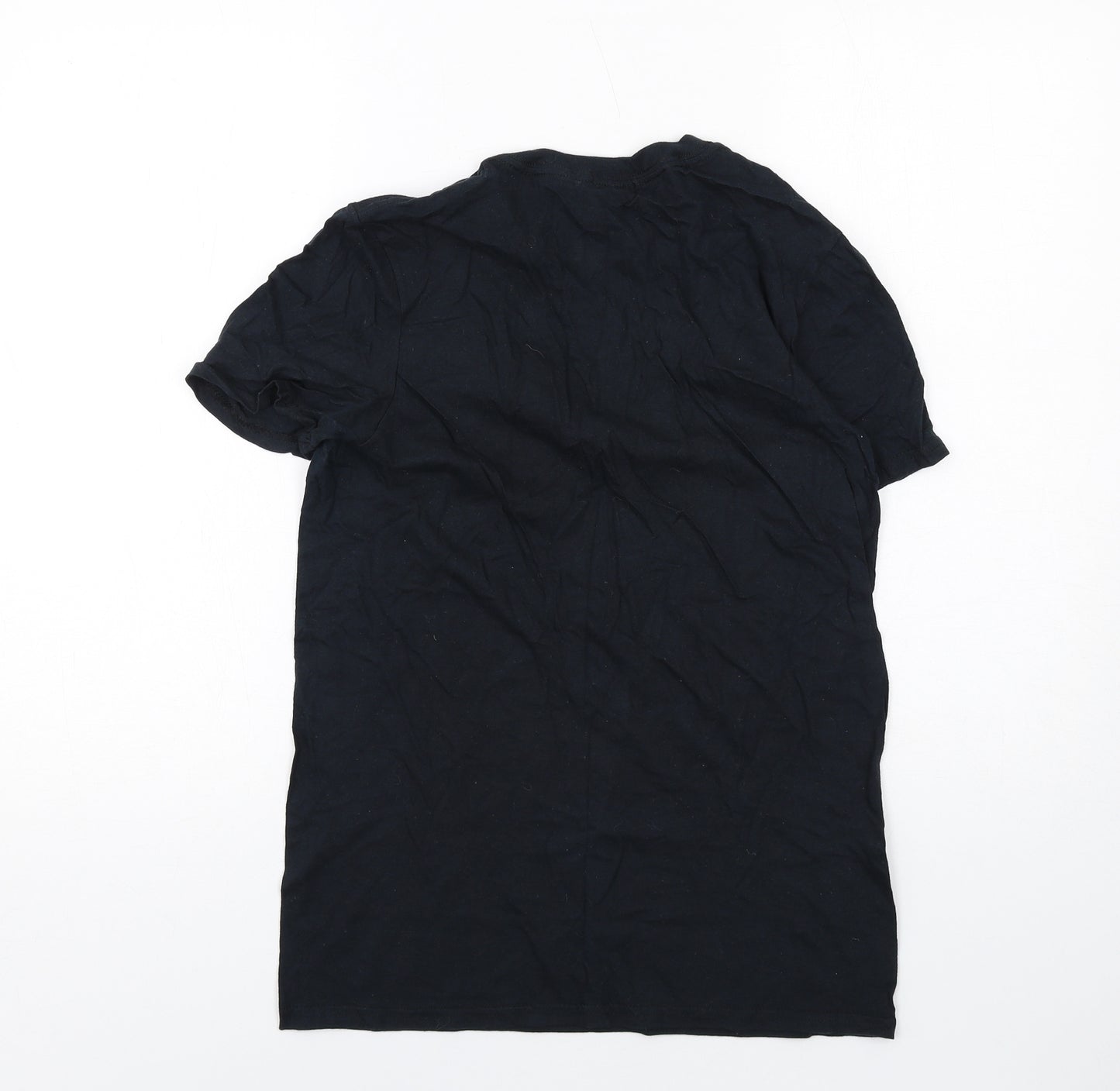 River Island Womens Black Cotton Basic T-Shirt Size 8 V-Neck