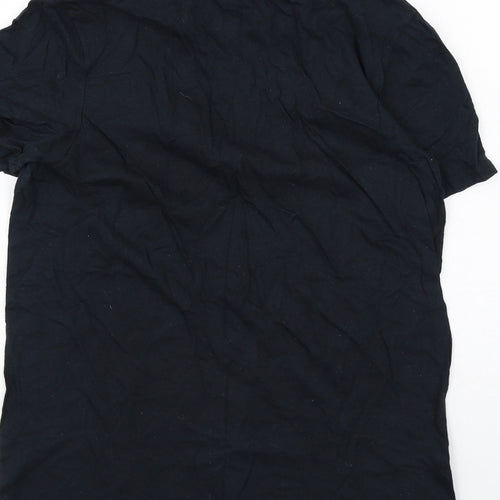 River Island Womens Black Cotton Basic T-Shirt Size 8 V-Neck