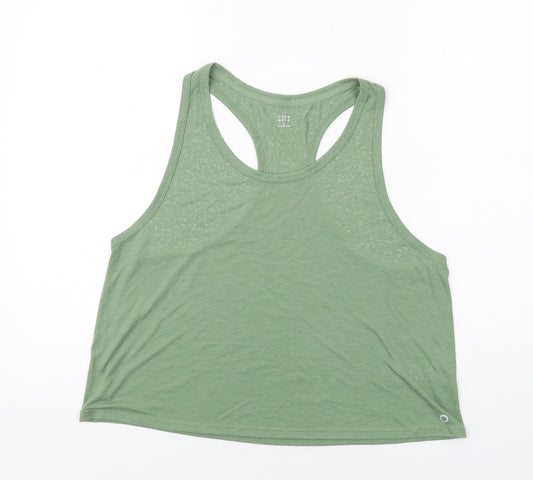 GOODMOVE Womens Green Polyester Pullover Tank Size 16 Scoop Neck Pullover