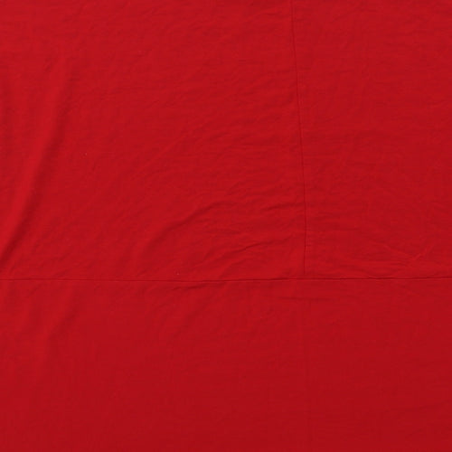 Zara Womens Red Viscose Basic T-Shirt Size M Boat Neck