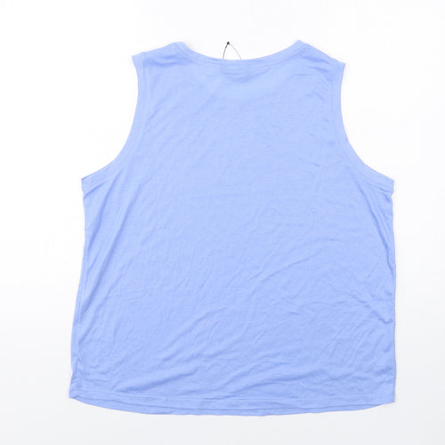Marks and Spencer Womens Blue Polyester Basic Tank Size 14 Round Neck - Sunshine