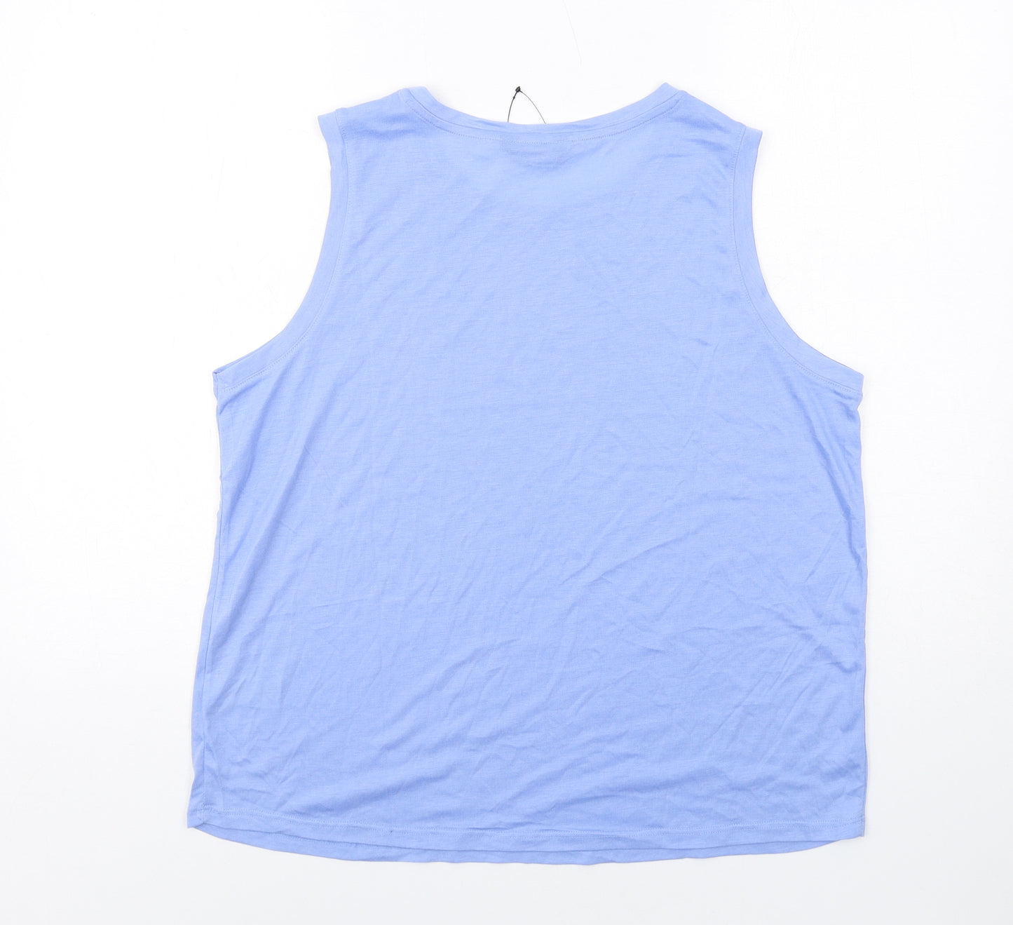 Marks and Spencer Womens Blue Polyester Basic Tank Size 14 Round Neck - Sunshine