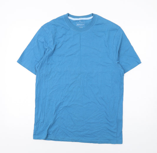 Blue Harbour Mens Blue Cotton T-Shirt Size S Round Neck