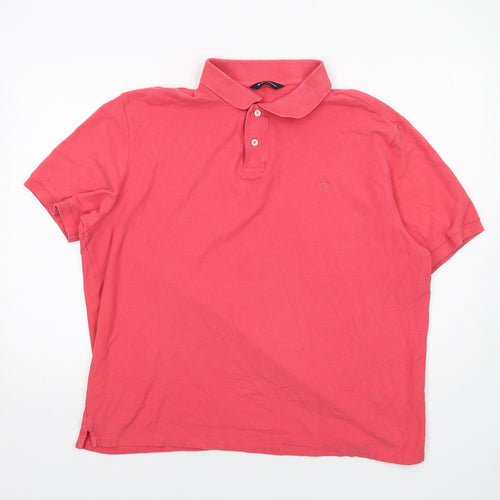 Blue Harbour Mens Red Cotton Polo Size 2XL Collared Button