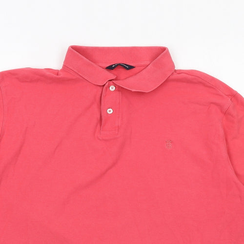 Blue Harbour Mens Red Cotton Polo Size 2XL Collared Button