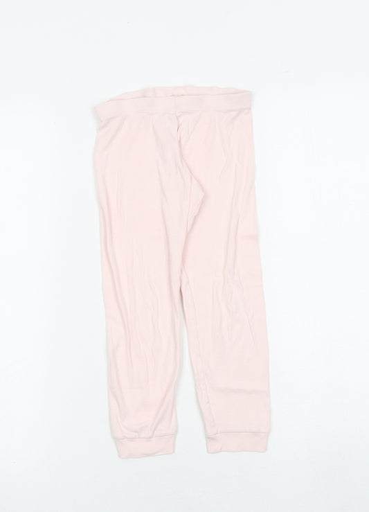 H&M Girls Pink Cotton Jogger Trousers Size 5-6 Years Regular
