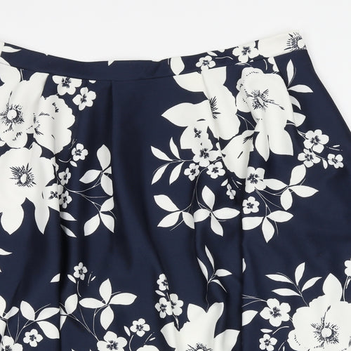 Very Womens Blue Floral Polyester Swing Skirt Size 20