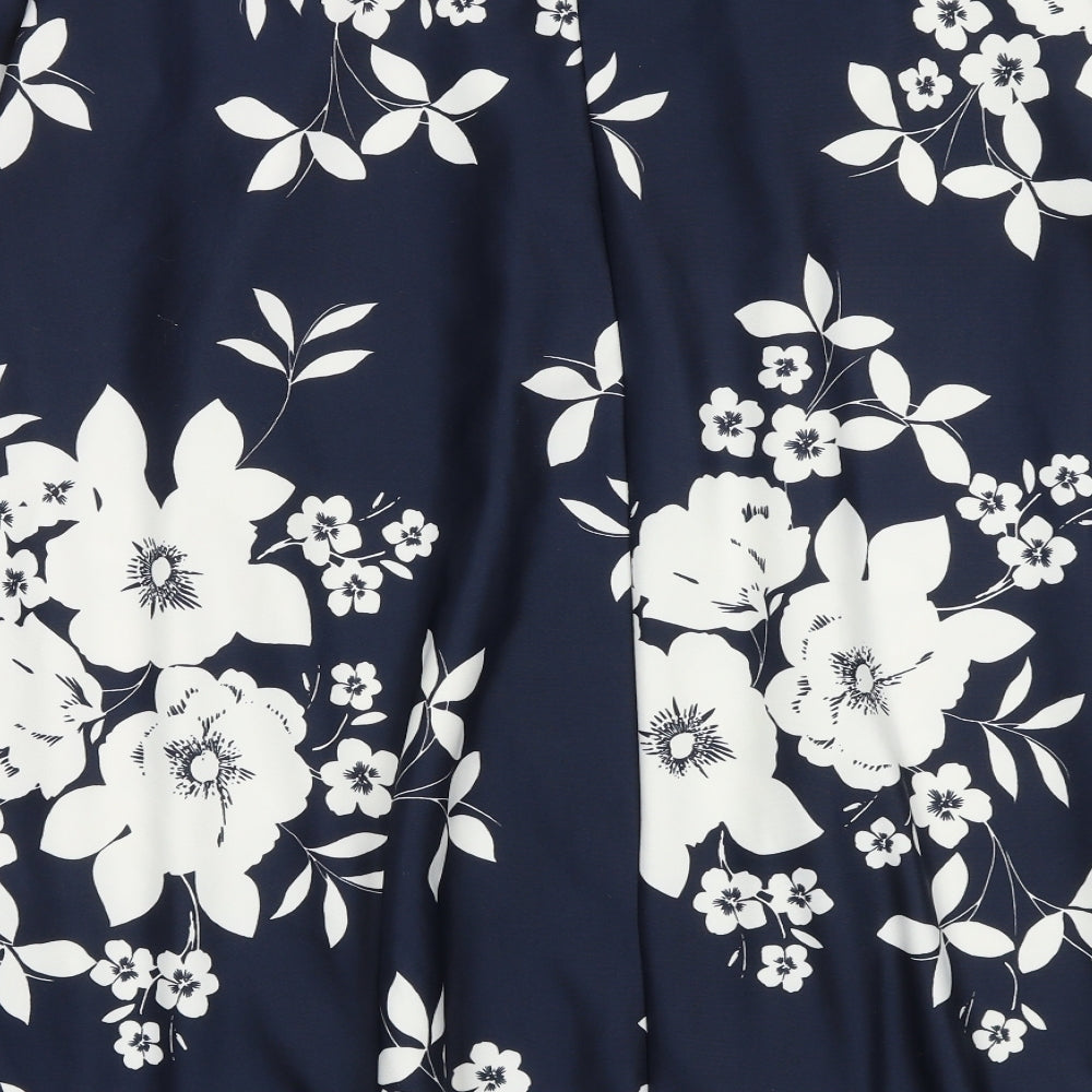 Very Womens Blue Floral Polyester Swing Skirt Size 20