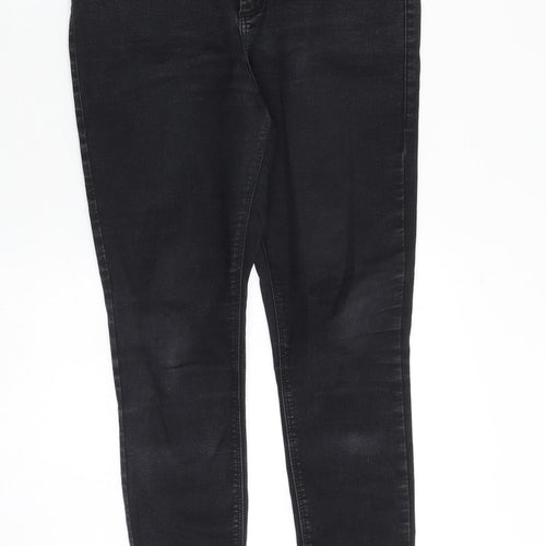 Topshop Womens Black Cotton Skinny Jeans Size 32 in Regular Zip