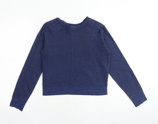 Zara Womens Blue Cotton Pullover Sweatshirt Size S Pullover