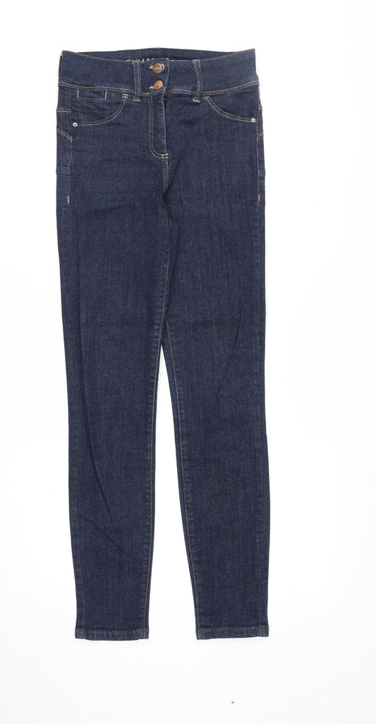 NEXT Womens Blue Cotton Skinny Jeans Size 8 Slim Zip