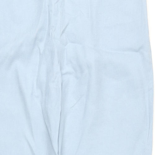 Autograph Womens Blue Flax Chino Trousers Size 12 Regular Zip