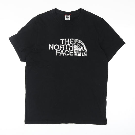 The North Face Mens Black Cotton T-Shirt Size M Round Neck