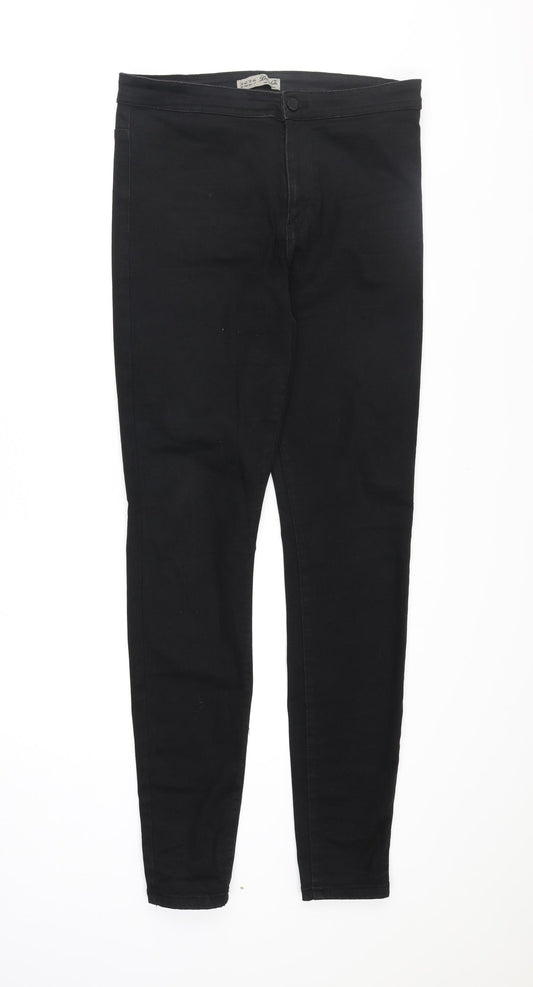 Denim & Co. Womens Black Cotton Skinny Jeans Size 14 Regular Zip