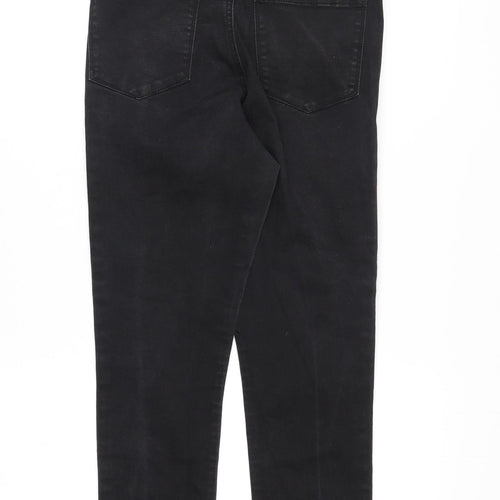 Denim & Co. Womens Black Cotton Skinny Jeans Size 12 Regular Zip