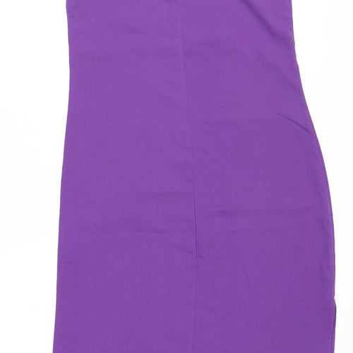 H&M Womens Purple Polyester Tank Dress Size XS V-Neck Pullover