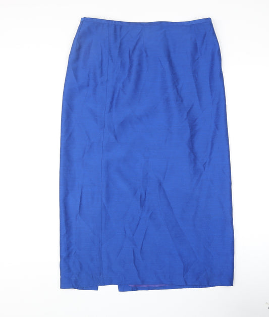 Lakeland Womens Blue Viscose Straight & Pencil Skirt Size 18 Zip