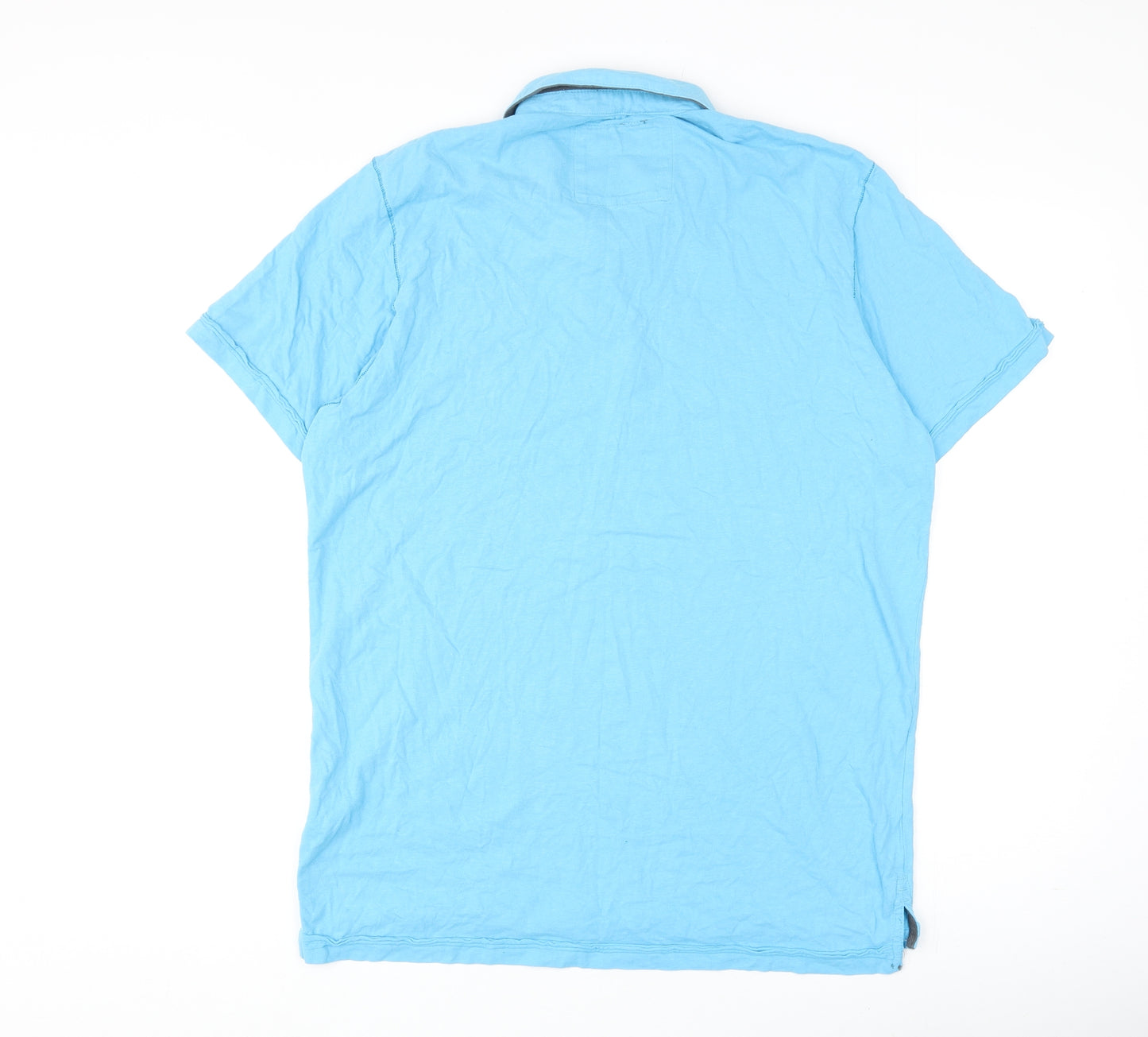 Aéropostale Mens Blue Cotton T-Shirt Size L Collared