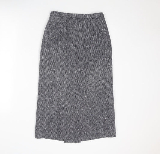 Craglands of Grashmere Womens Blue Herringbone Wool Straight & Pencil Skirt Size 28 in Zip
