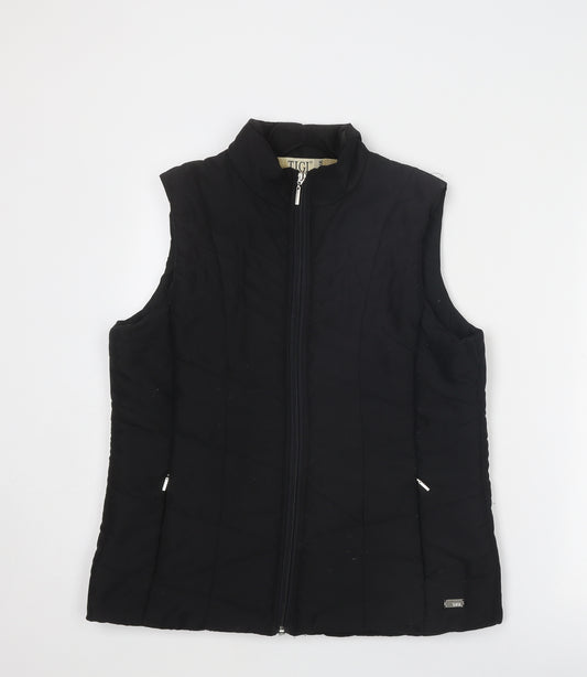TIGI Womens Black Gilet Jacket Size 10 Zip