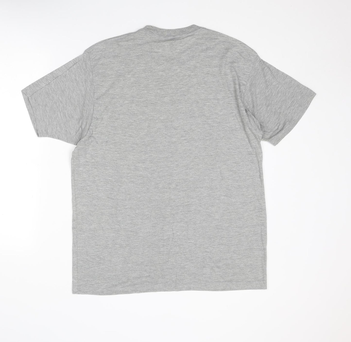 Tultex Mens Grey Polyester T-Shirt Size L Round Neck - Deep Purple