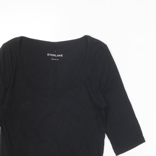 Everlane Womens Black Cotton Basic T-Shirt Size M Scoop Neck