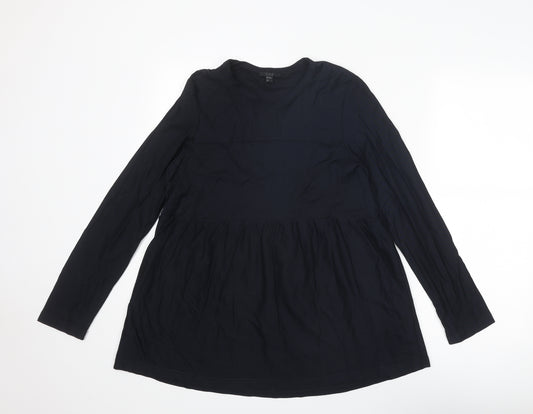 COS Womens Black Cotton Basic T-Shirt Size S Crew Neck - Peplum