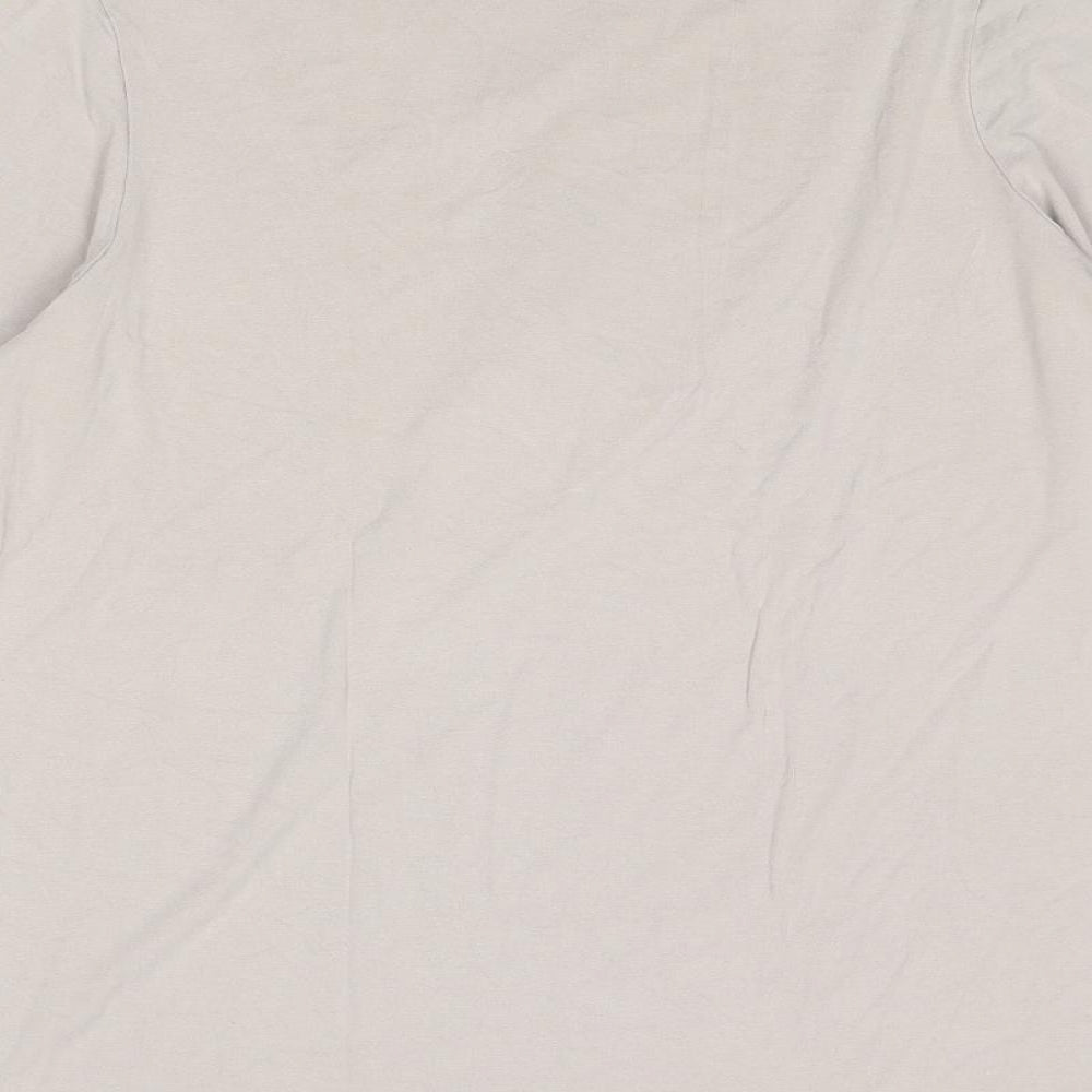 Marks and Spencer Womens Beige Viscose Basic T-Shirt Size 16 Collared