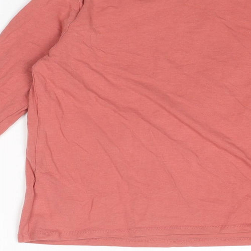 H&M Girls Pink Cotton Pullover T-Shirt Size 9-10 Years Crew Neck Pullover - Bunny