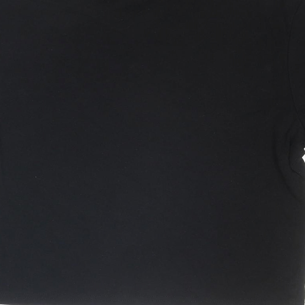 Bershka Womens Black Polyester Basic T-Shirt Size L Round Neck - Dinosaur