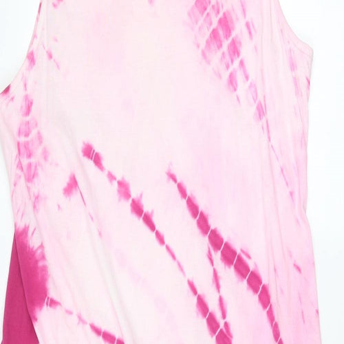 Anmol Womens Pink Tie Dye Cotton A-Line Size 20 Round Neck Pullover