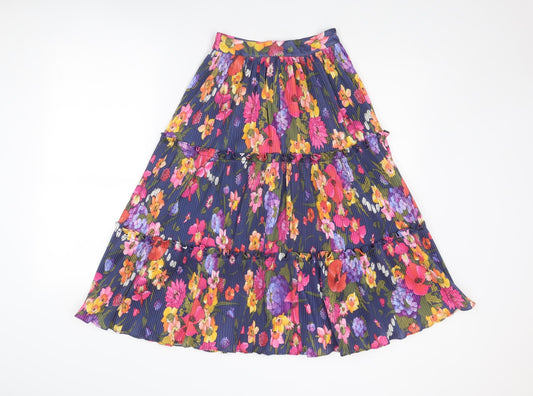 Radley Womens Multicoloured Floral Polyester Peasant Skirt Size 10 Zip