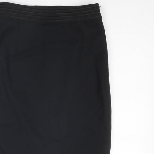 French Connection Womens Black Cotton Straight & Pencil Skirt Size 6 Zip