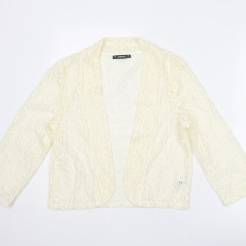 Dunnes Stores Womens Ivory Nylon Kimono Blouse Size 14 V-Neck