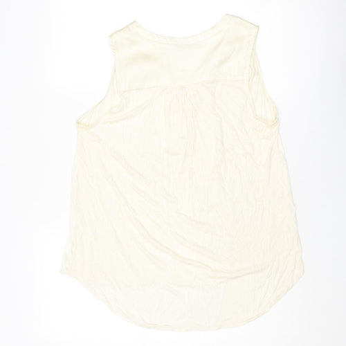 H&M Womens Ivory Polyester Basic Tank Size M V-Neck