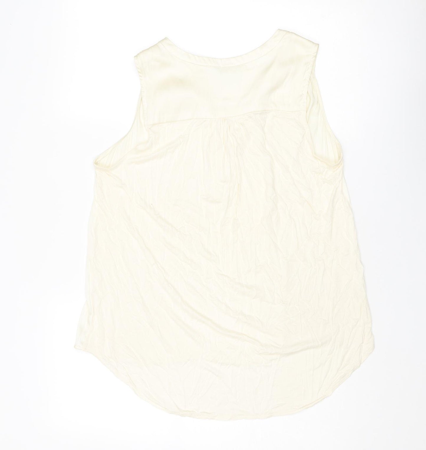 H&M Womens Ivory Polyester Basic Tank Size M V-Neck