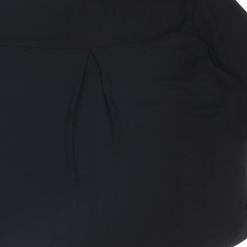Dorothy Perkins Womens Black Polyester Basic Button-Up Size 6 V-Neck