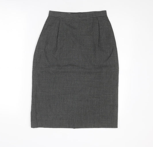 Precis Womens Black Geometric Polyester Straight & Pencil Skirt Size 10 Zip
