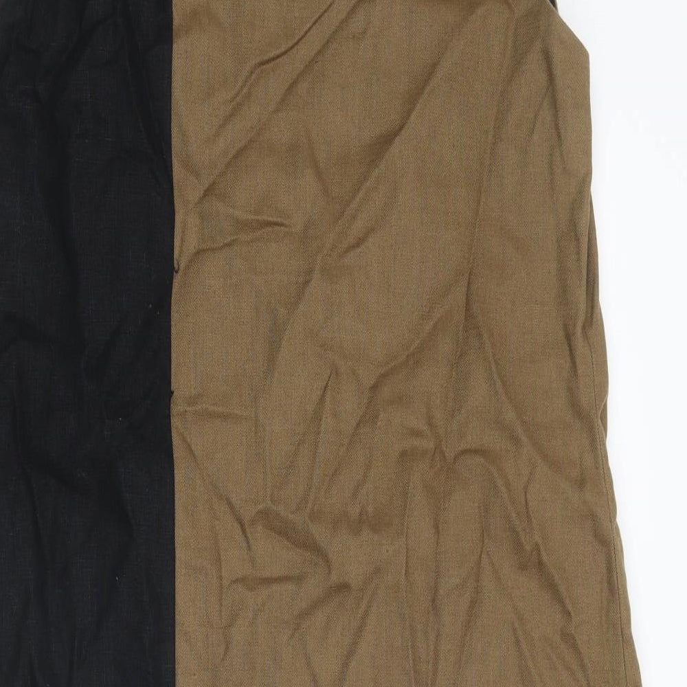 Fenn Wright Manson Womens Multicoloured Geometric Linen Tank Dress Size 16 Round Neck Zip