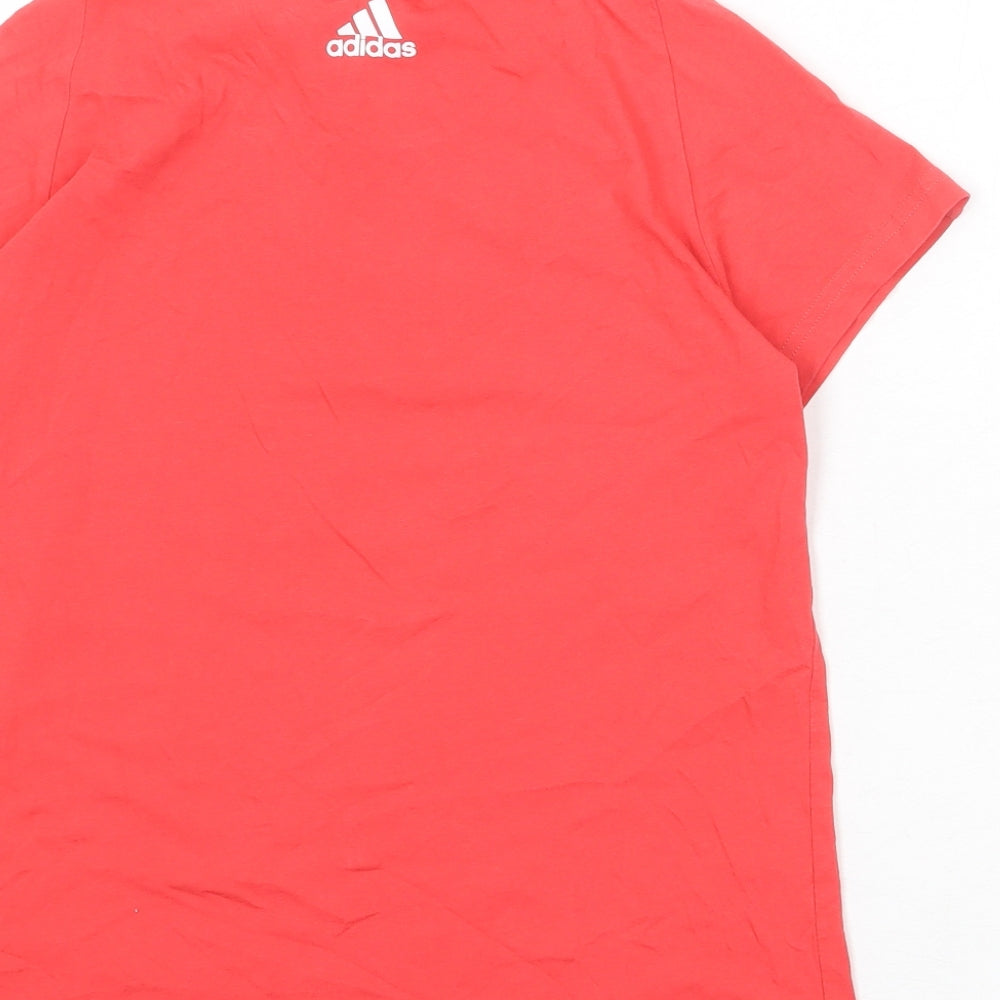 adidas Womens Pink 100% Cotton Basic T-Shirt Size 8 Round Neck - Size 8-10