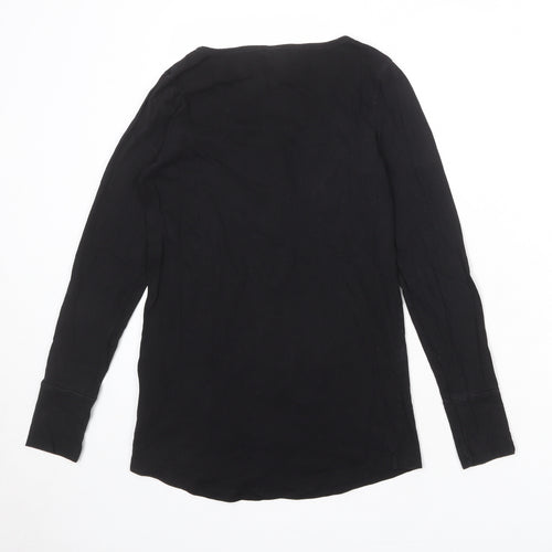 Gina Tricot Womens Black 100% Cotton Basic T-Shirt Size XS Boat Neck