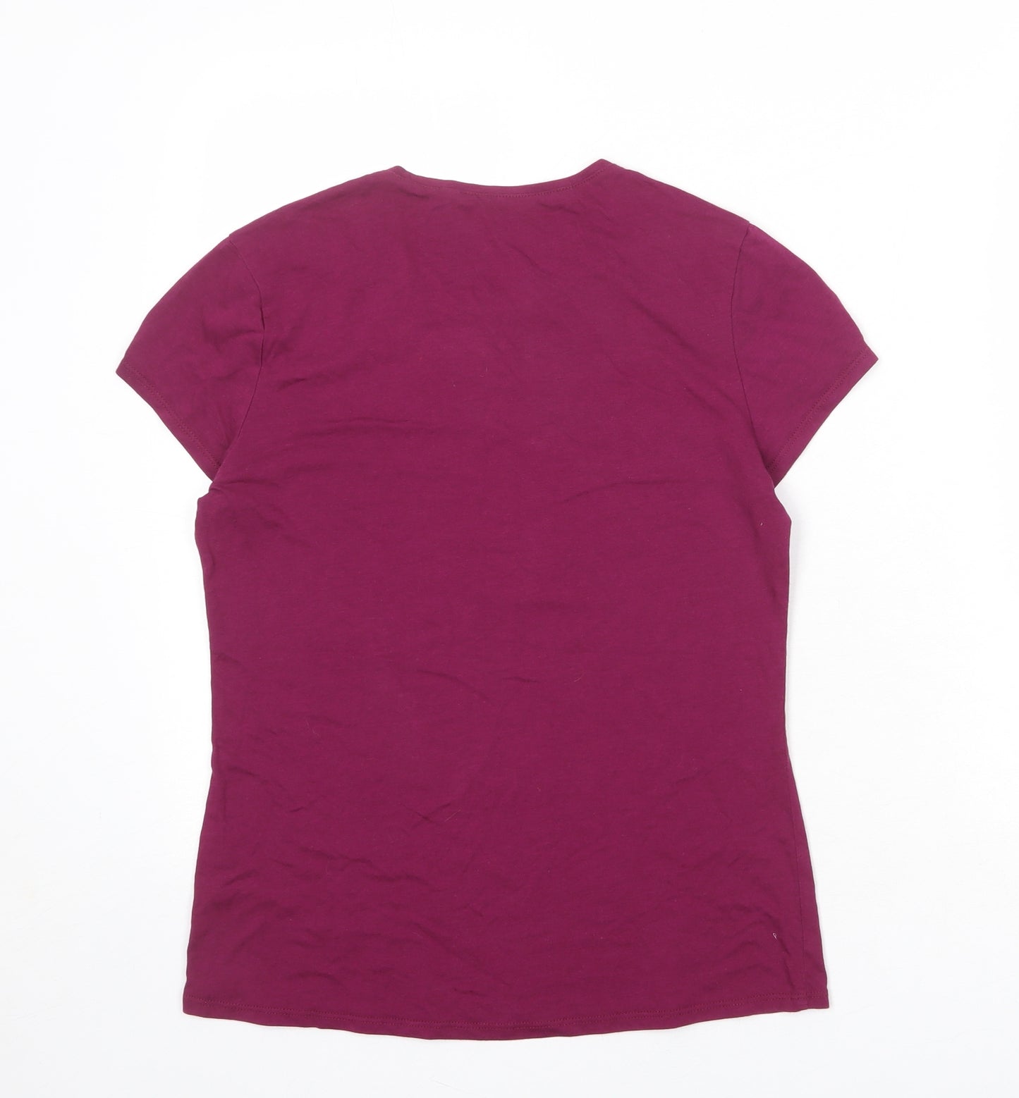 DECATHLON Womens Purple Polyester Basic T-Shirt Size S Crew Neck