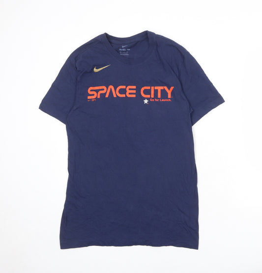 Nike Mens Blue Cotton T-Shirt Size S Round Neck - Space City McCullers 43