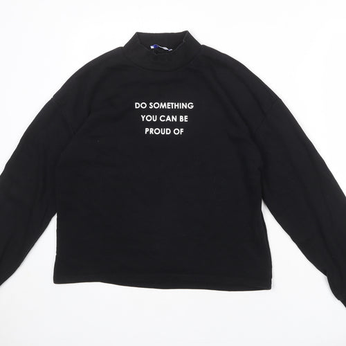 Zara Womens Black Cotton Pullover Sweatshirt Size M Pullover - Do something you can be proud of