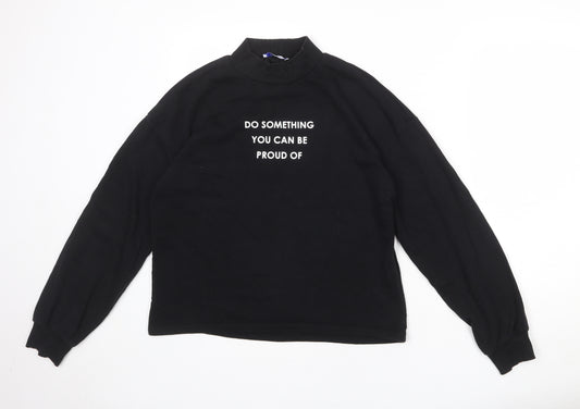 Zara Womens Black Cotton Pullover Sweatshirt Size M Pullover - Do something you can be proud of