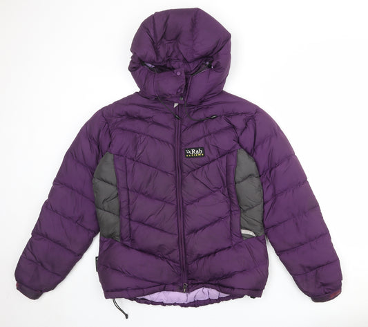 RAB Womens Purple Puffer Jacket Jacket Size 12 Zip