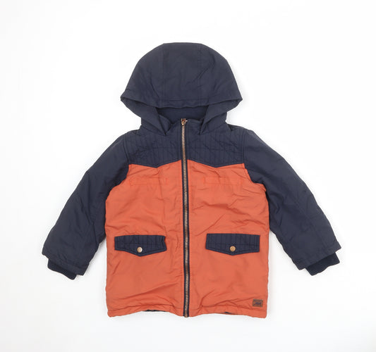 Monsoon Boys Orange Jacket Size 5-6 Years Zip