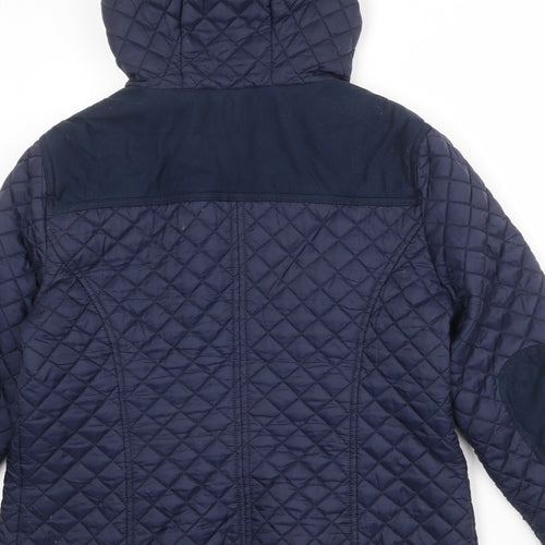 New Look Womens Blue Quilted Jacket Size 16 Zip