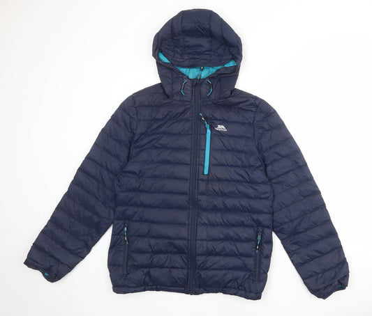 Trespass Womens Blue Quilted Jacket Size 14 Zip